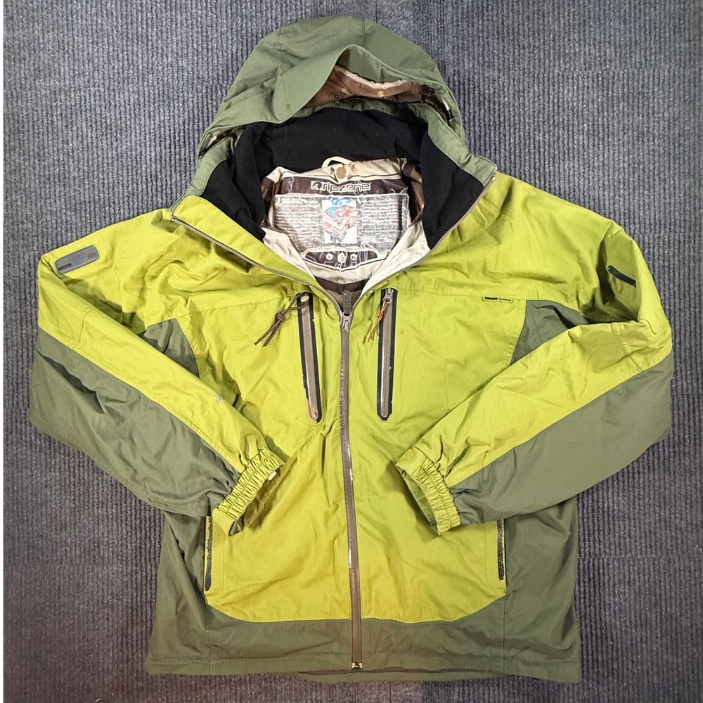 Ripzone Trilogy Ski Jacket Mens Large Green 20k Waterproof RECCO Snowboard Coat